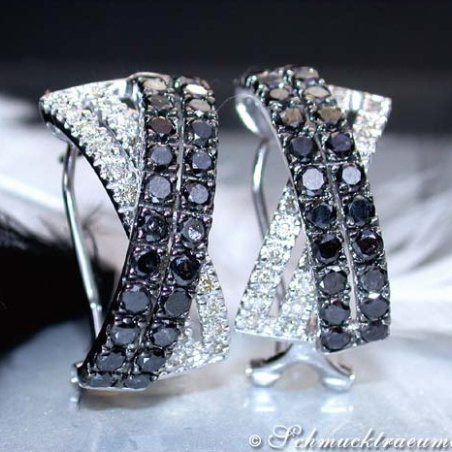 Simple Black & White Diamond Earrings