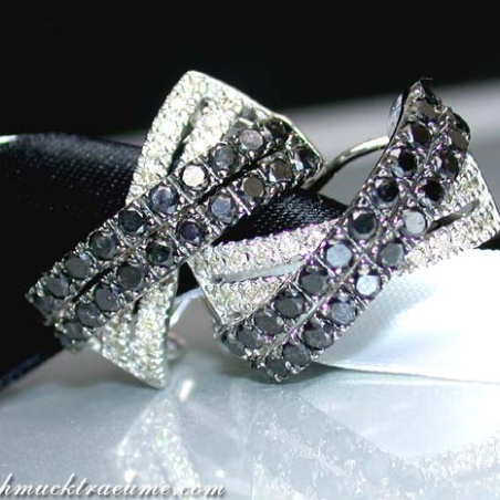 Simple Black & White Diamond Earrings