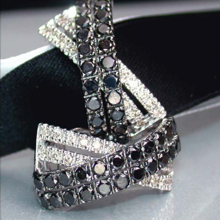 Simple Black & White Diamond Earrings