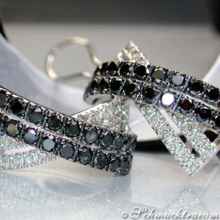 Simple Black & White Diamond Earrings