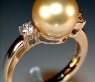 Precious Golden Southsea Pearl Ring with Diamonds