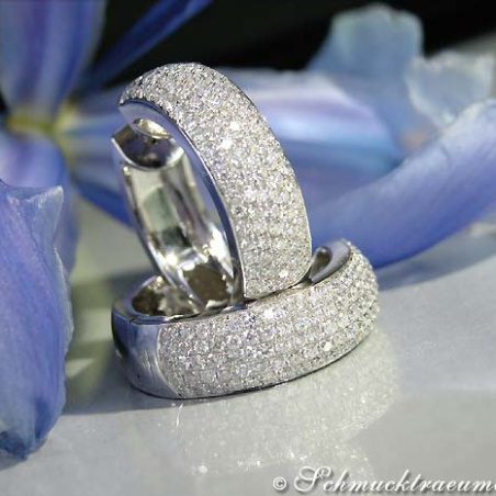 Opulent Diamond Pave Hoop Earrings