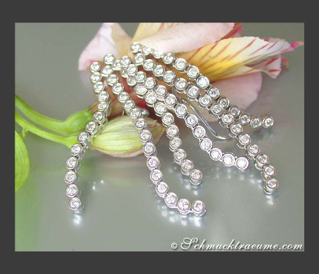 Long Dangling Earrings with Diamonds (Chain Style) Long Dangling Earrings with Diamonds (Chain Style)
