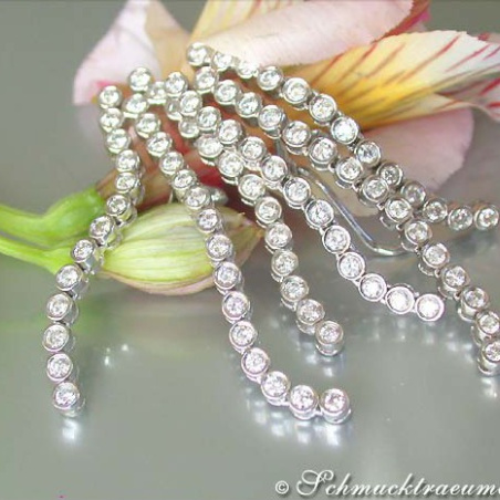 Long Dangling Earrings with Diamonds (Chain Style)