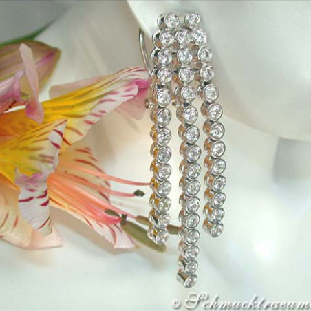 Long Dangling Earrings with Diamonds (Chain Style)