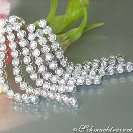 Long Dangling Earrings with Diamonds (Chain Style)