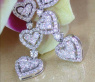Beautiful Dangling Earrings with Diamond Hearts