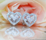 Pretty Diamond Heart Studs with Princess Diamonds