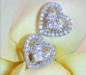 Pretty Diamond Heart Studs with Princess Diamonds