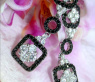 Unique Hanging Earrings with Black & White Diamonds