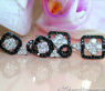 Unique Hanging Earrings with Black & White Diamonds