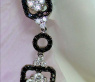 Unique Hanging Earrings with Black & White Diamonds