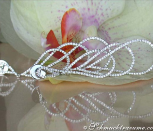 Extra Long Pear Shaped Dangling Earrings with Diamonds (60 mm)