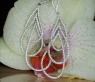 Extra Long Pear Shaped Dangling Earrings with Diamonds (60 mm)