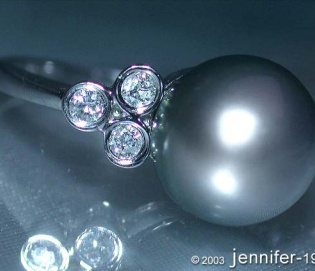 Timeless Tahitian Pearl Ring with Diamonds