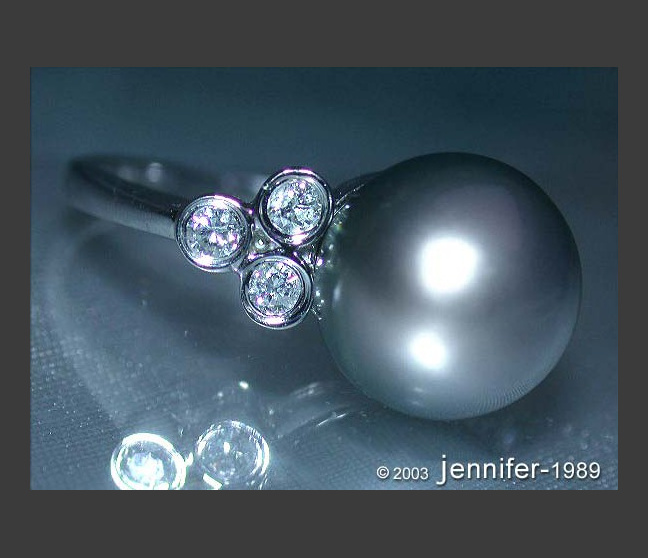 Timeless Tahitian Pearl Ring with Diamonds Timeless Tahitian Pearl Ring with Diamonds