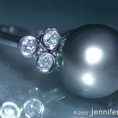 Tahitiperle Ring mit Brillanten