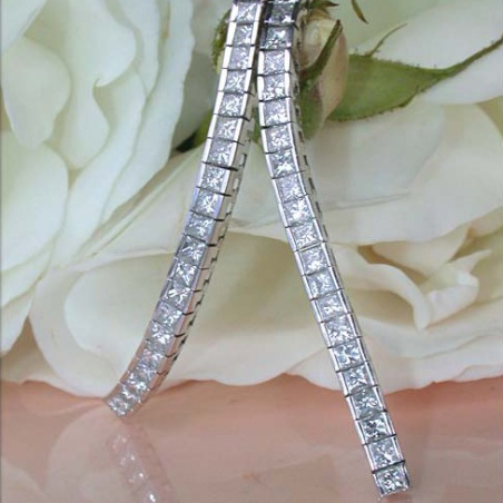 Extra long Princess Diamond Earrings