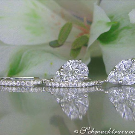 Noble Illusion Design Diamond Teardrop Earrings