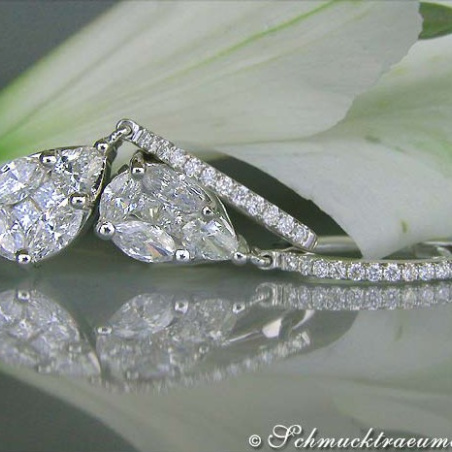 Noble Illusion Design Diamond Teardrop Earrings