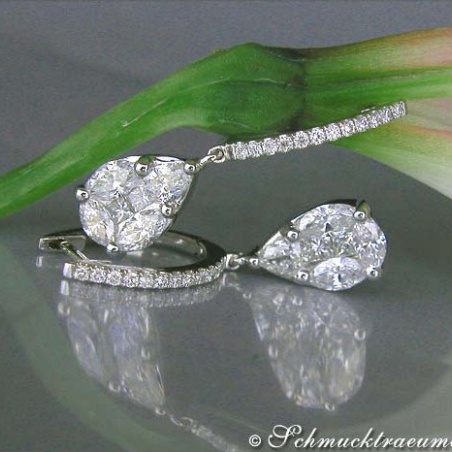 Noble Illusion Design Diamond Teardrop Earrings