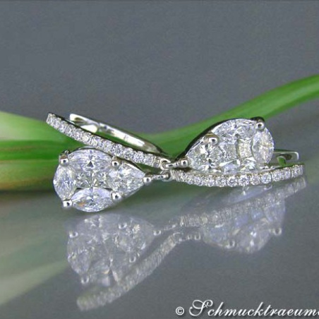 Noble Illusion Design Diamond Teardrop Earrings