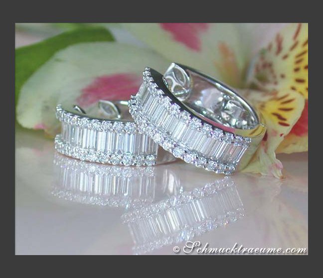 Magnificent Diamond Hoop Earrings (Baguette & Brilliant Cut) Magnificent Diamond Hoop Earrings (Baguette & Brilliant Cut)