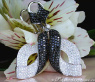 Magnificent Dangling Earrings with Black & White Diamonds