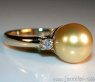 Precious Golden Southsea Pearl Ring with Diamonds