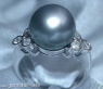 Tahitiperle Ring mit Brillanten