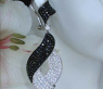 Magnificent Dangling Earrings with Black & White Diamonds