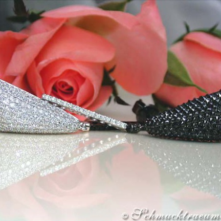 Impressive Black & White Diamond Dangling Earrings