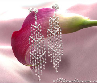 High-end Dangling Earrings with Diamonds (90 mm)