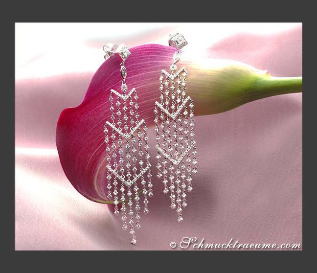 High-end Dangling Earrings with Diamonds (90 mm) High-end Dangling Earrings with Diamonds (90 mm)