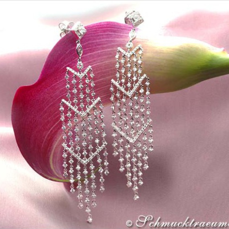 High-end Dangling Earrings with Diamonds (90 mm)