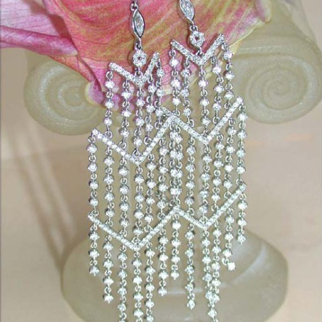 High-end Dangling Earrings with Diamonds (90 mm)