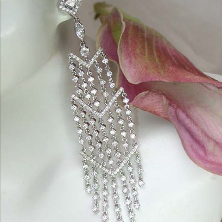 High-end Dangling Earrings with Diamonds (90 mm)