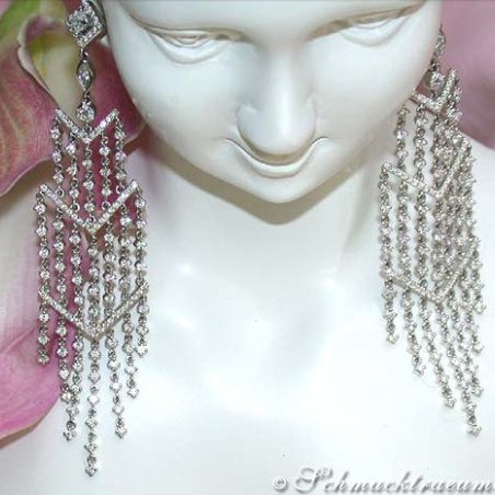 High-end Dangling Earrings with Diamonds (90 mm)