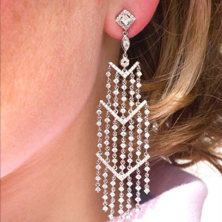 High-end Dangling Earrings with Diamonds (90 mm)