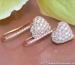 Delicate Diamond Heart Earrings