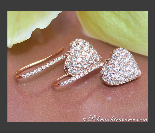 Delicate Diamond Heart Earrings Delicate Diamond Heart Earrings