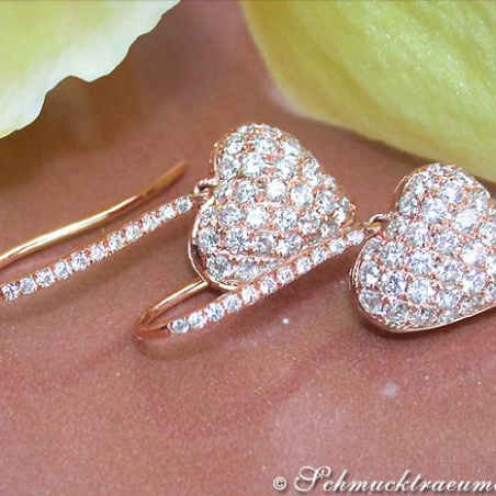 Delicate Diamond Heart Earrings