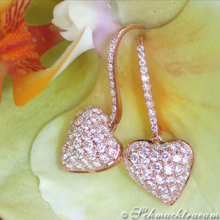 Delicate Diamond Heart Earrings