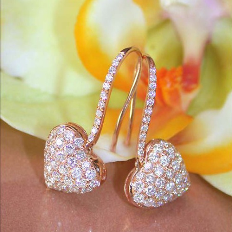 Delicate Diamond Heart Earrings