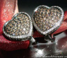 Pretty Heart Studs with Natural Brown & White Diamonds