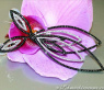 Extra long Dangling Earrings with Black Diamonds (78 mm)