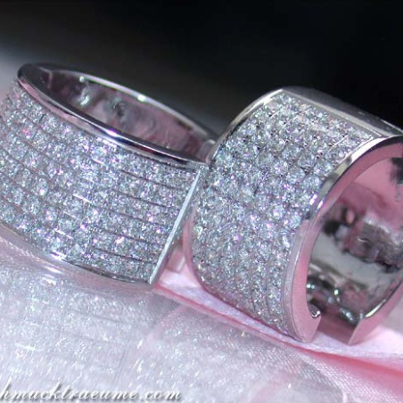 Exquisite Diamond Hoop Earrings in White gold 18k