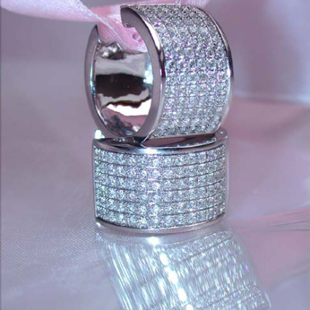 Exquisite Diamond Hoop Earrings in White gold 18k