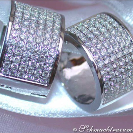 Exquisite Diamond Hoop Earrings in White gold 18k