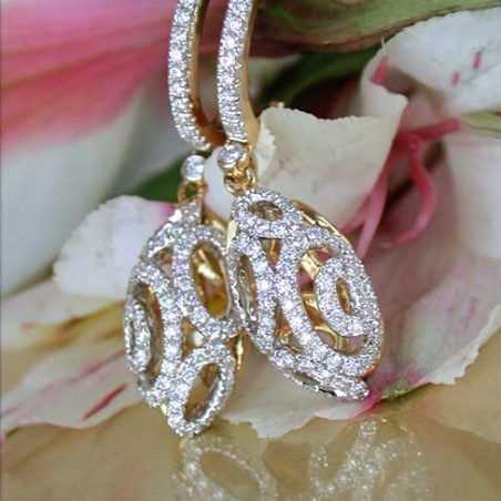 Magnificent Diamond "Egg" Earrings